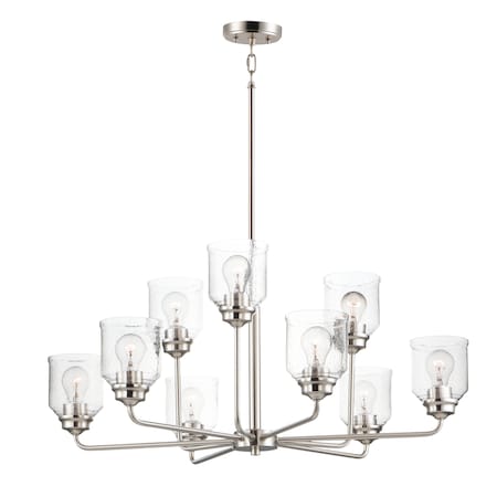 Maxim Lighting Acadia 9-Light 34.75" Wide Satin Nickel Chandelier 12277CDSN